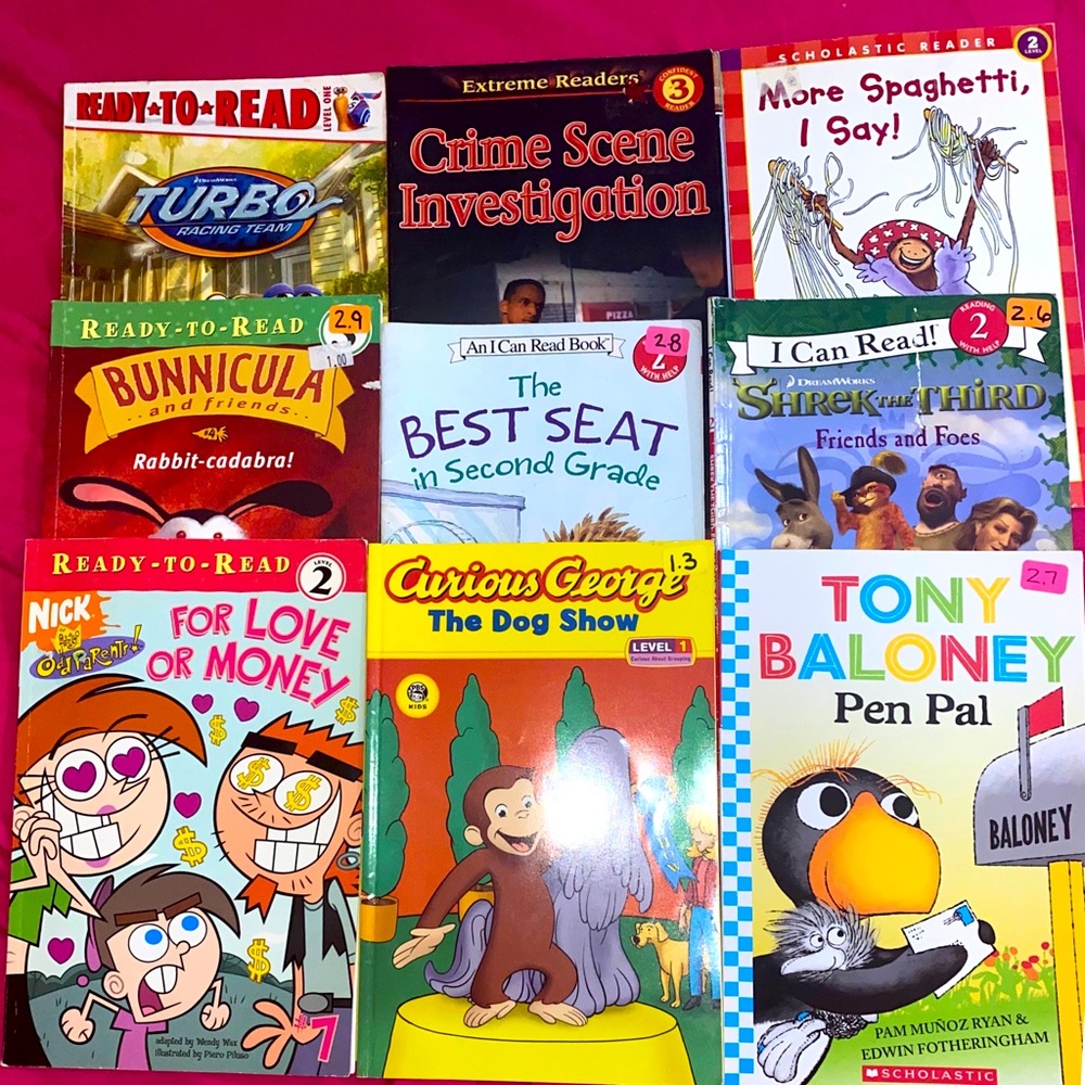 Lot of 9 grade 1-3 Scholastic/Children’s Reading Books